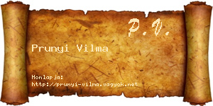 Prunyi Vilma névjegykártya